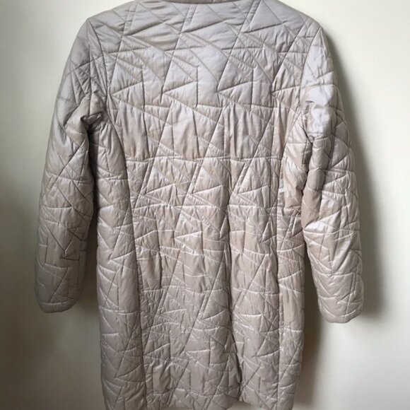 Jones New York Pearl Dual Tone Parka Jacket Coat Down Winter Cozy Tan Pockets M - Picture 4 of 16